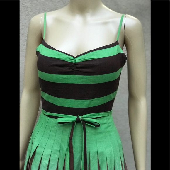 BCBGmaxazria green cotton dress size small - Picture 3 of 8
